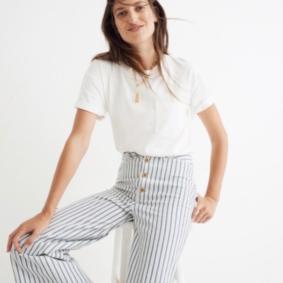 Madewell Pants - Madewell Emmett Wide Leg Crop Pant in Stripe